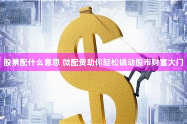 股票配什么意思 微配资助你轻松撬动股市财富大门